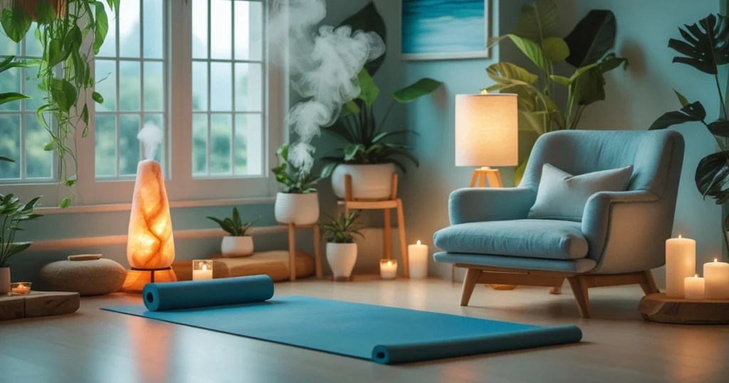 The wellness room is the home that concentrates on physical, mental and emotional well-being. It's a place where people can be free from the chaos and pressures of everyday life and take part in activities.